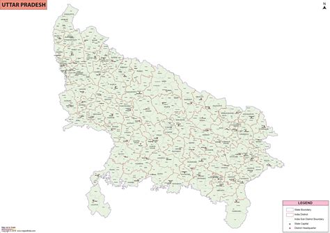 Map Of Uttar Pradesh District