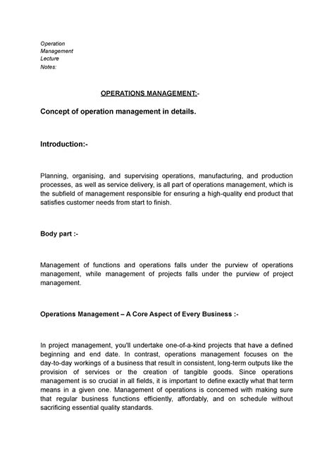 Operation Management Lecture Note 的图像结果