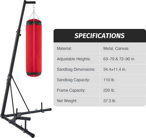 ZELUS Heavy Duty Punching Bag Stand, Height Adjustable Boxing Bag Stand ...