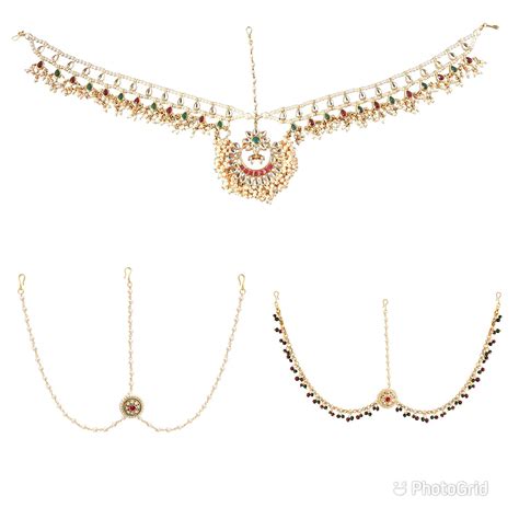 Buy Payal Jewellers Gold Plated BOR Maang Tikka | Kundan & Pearl Bor ...