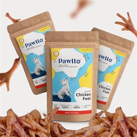 Buy Pawllo Chicken Feet for Dogs | Dried Dehydrated Chicken Feet for ...