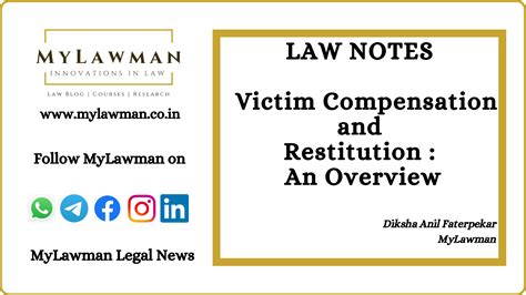 [Law Notes] Victim Compensation and Restitution : An Overview by Diksha ...