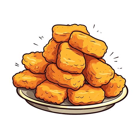 Premium Vector | Chicken Nuggets vector clipart white background