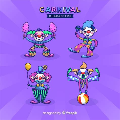 Coleção de personagens de fantasia de carnaval | Vetor Grátis