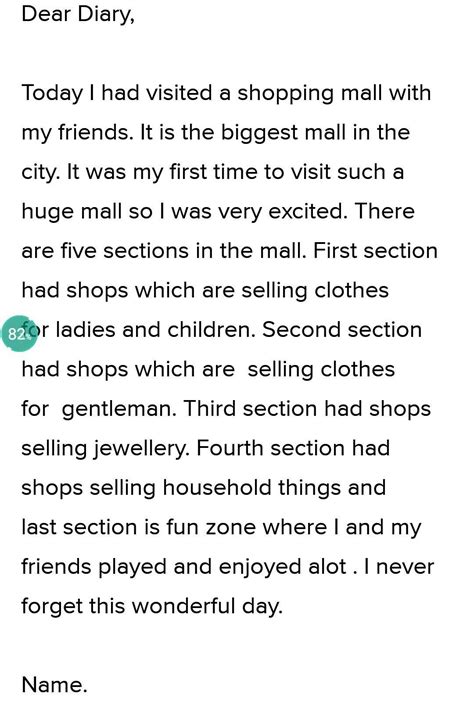 Q. 1 You recently visited a shopping mall after a very long time. Write ...