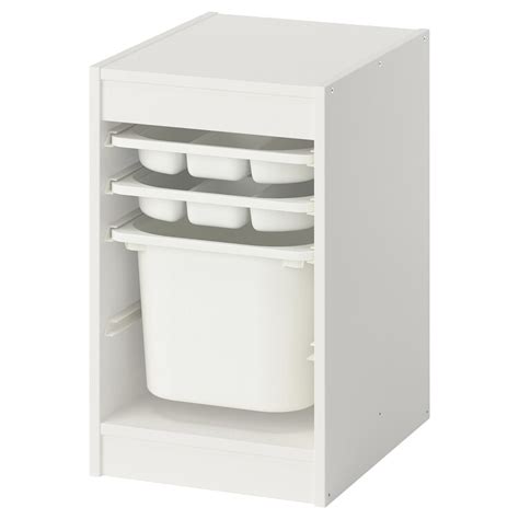 TROFAST storage combination with box/trays, white/white, 34x44x56 cm ...