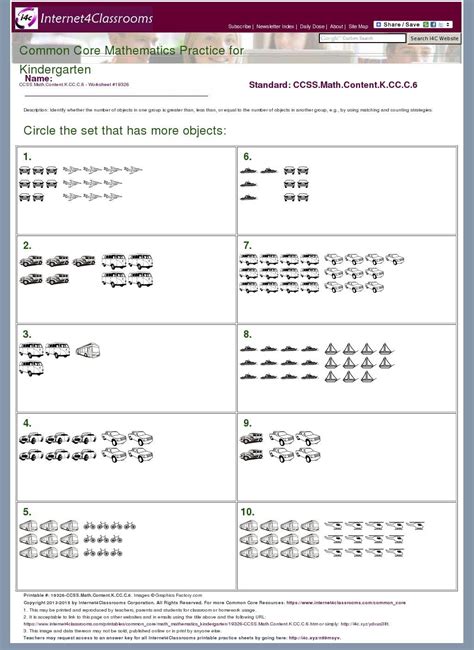 Free Printable Common Core Math Worksheets
