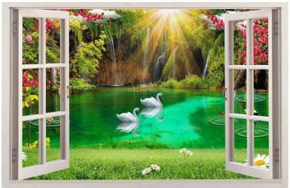 AY FASHION 60.96 cm 3D Wall Window Decal Stickers, PVC Self Adhesive ...