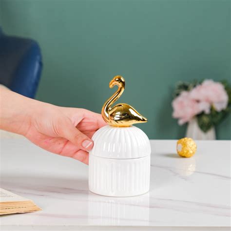 Swan Ceramic Canister White