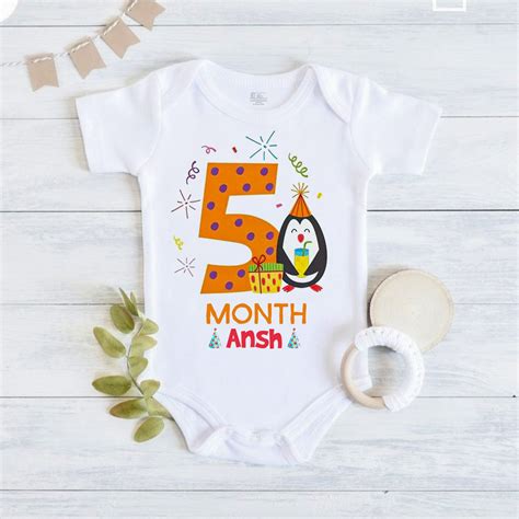 5th Infant monthly birthday Little Monthlies Onesie – karmikh