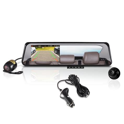Pyle Rear View Mirror Dual Car Camera DVR Backup Camera Full HD 1080P ...