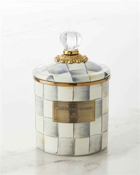 MacKenzie-Childs Sterling Check Small Canister | Horchow