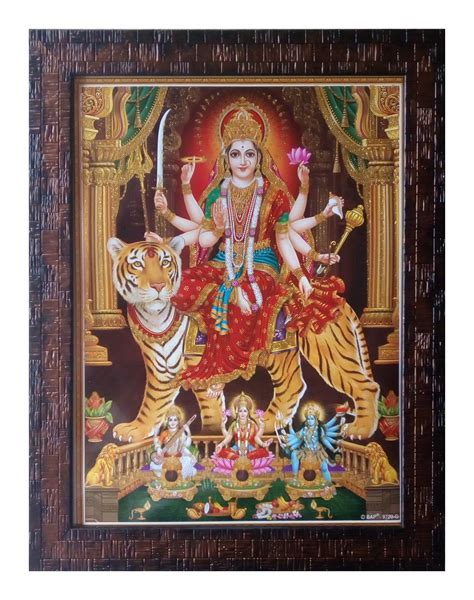 Shree Handicraft Durga Maa Brown Photo Frame (Acrylic Sheet, 27 x 33 x ...