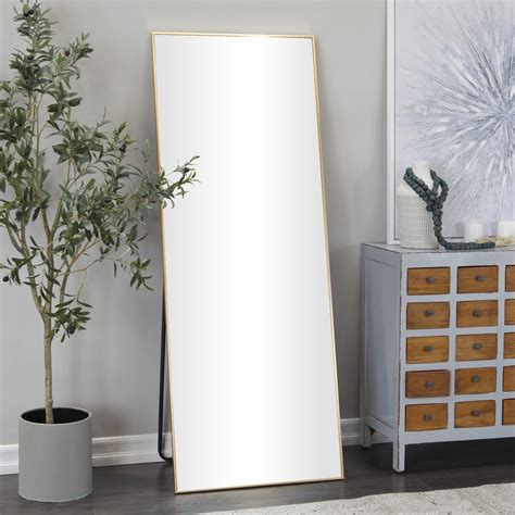 Cosmoliving by Cosmopolitan 26" x 65" Gold Metal Floor Mirror with ...