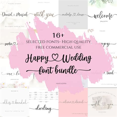 Handwritten Wedding Font Bundle: Calligraphy Fonts (OTF, TTF) - Etsy UK