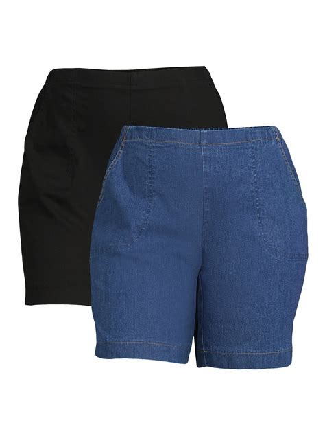 JMS Just My Size by Hanes Women's Plus Size Pull On Shorts with Pockets ...