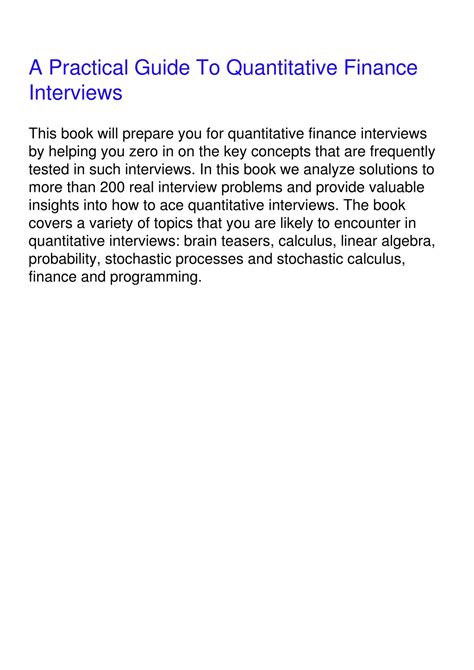 Quant Interview Books