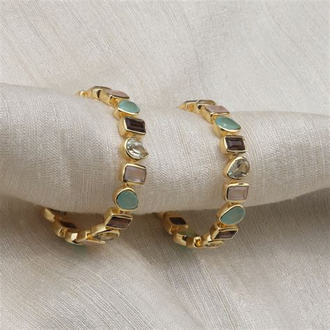 Manan Reva Hoops (Sea) – Purple Bird | Luxury Indian Gifting