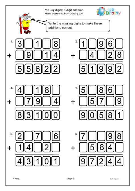 Image result for Five-Digit Addition Worksheet