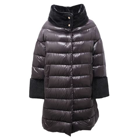 7865AE giubbotto lungo donna HERNO black down padded jacket coat woman
