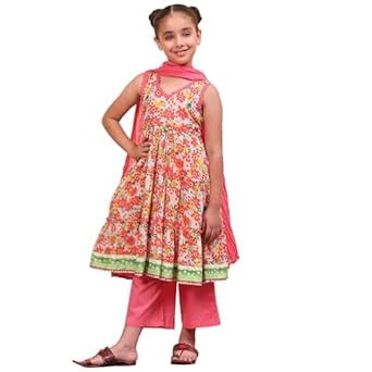 Buy BIBA Kid's Cotton Salwar Suit Sets (KWMOMBASA5279EAW24CORAL at ...