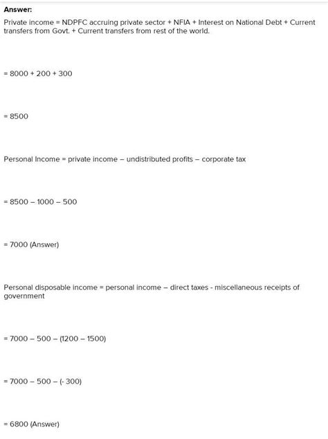 Q. 11. From the following data, calculate personal income and personal ...