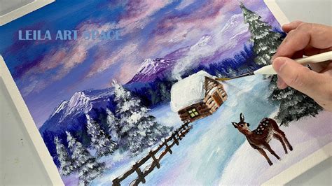 Image result for Easy Acrylic Winter Scene Tutorial