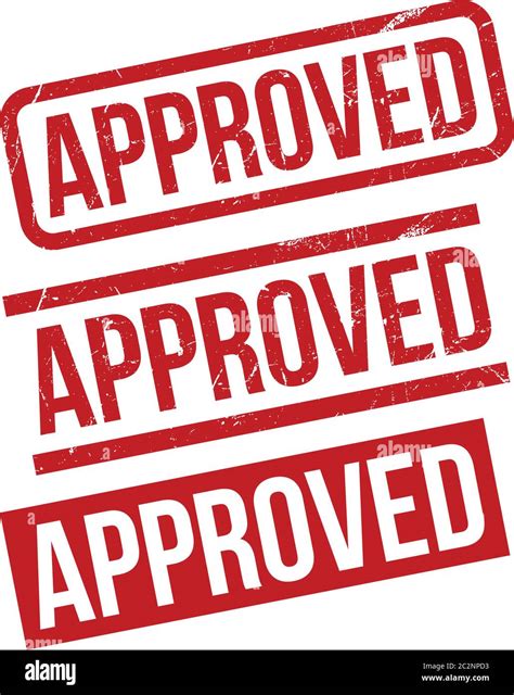 Approved Rubber Stamp Set Vector Illustration - Vector Stock Vector ...