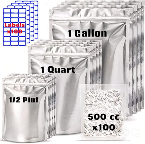 10 Mil Mega Thick 100 Mylar Bags for Food Storage | Ubuy India