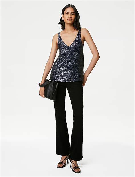 Buy Sequin V-Neck Cami Top at Marks & Spencer