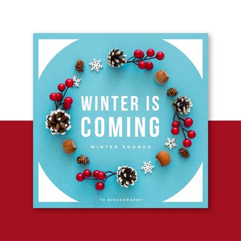 Festive winter cd cover with decorations | Free Vector