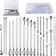 25 Pcs Stainless Steel Lab Spatula Micro Scoop Set Laboratory Tiny ...