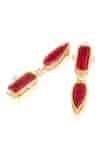 Buy Red Crystals, Diamonds Rossette Doublet Stone Tortoise Danglers by ...