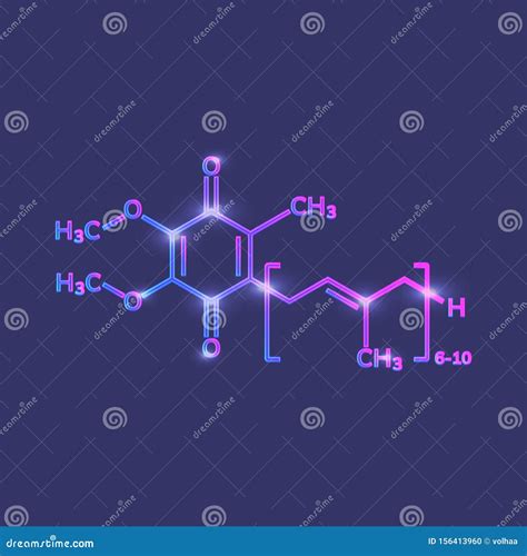 Coenzyme Q10 (ubiquinone, Ubidecarenone, CoQ10) Molecule, Chemical Structure. Plays An Essential ...