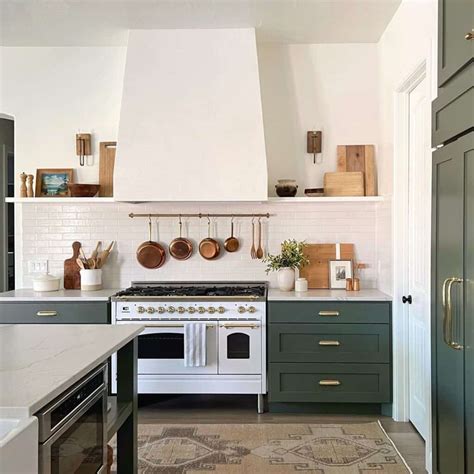 Sage Green Kitchen Cabinets with Gold Hardware - Soul & Lane