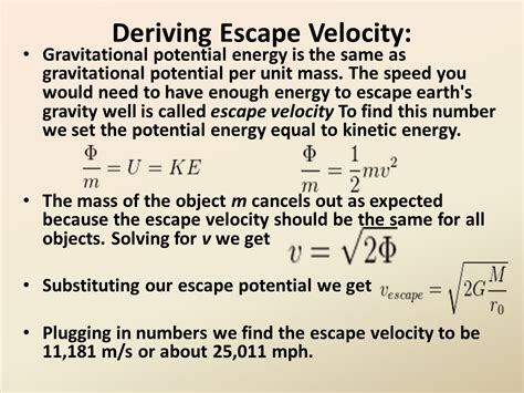 Escape Velocity Formula 的图像结果