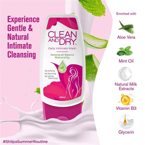 Buy CLEAN & DRY INTIMATE HYGIENE WASH 190 ML FOR WOMEN Online & Get ...