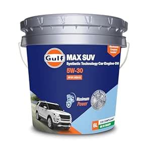 Gulf MAX SUV 5W-30 API SP, ACEA C2 | Modern Petrol, Diesel, E20, CNG ...