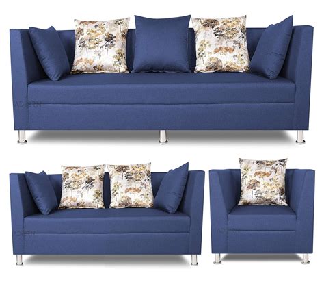 Adorn India Alica 3+2+1 Six Seater Sofa Set (Blue) : Amazon.in: Home ...