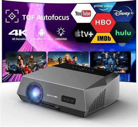 Smart LED 4K Projector Daylight HDR WiFi 6 Bluetooth Dolby Audio ...