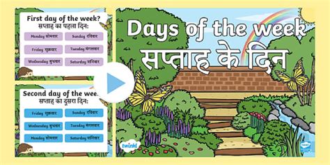 Days of the Week - Powerpoint (English/Hindi)