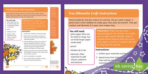 Tree Silhouette Craft Instructions (teacher made) - Twinkl