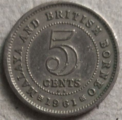 Malaya & British Borneo, Queen Elizabeth II 1961 5 Cents coin, Hobbies ...