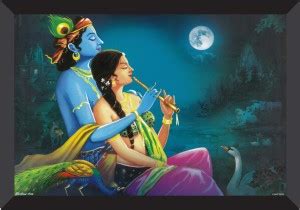 NEW FABUP Radha Krishna Wooden Wall Frame Painting (11X14 Cm) Digital ...