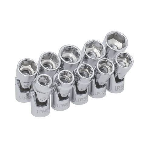 URREA Flex Socket Set - 10-Piece (10mm - 19mm) 6-Point Flexible Socket ...