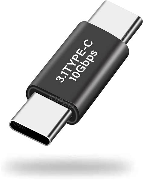 KIPZO® Black metal Type c Male to Type c Male Adapter Connector Joiner ...