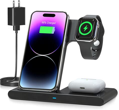 Amazon.com: Wireless Charger iPhone Charging Station: 3 in 1 Charger Stand Multiple Devices for ...