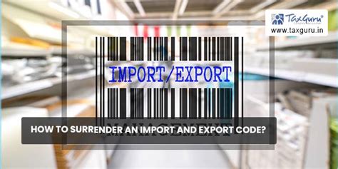 How to Surrender an Import and Export Code?
