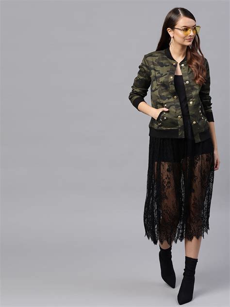 Buy Camouflage Buttoned Bomber Jacket Online at Best Price - Sassafras