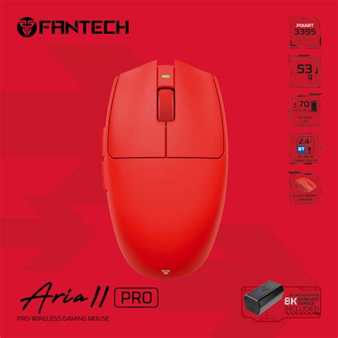 Mis Wireless Gaming Fantech XD7V2P Aria II PRO crveni - Mob-Shop